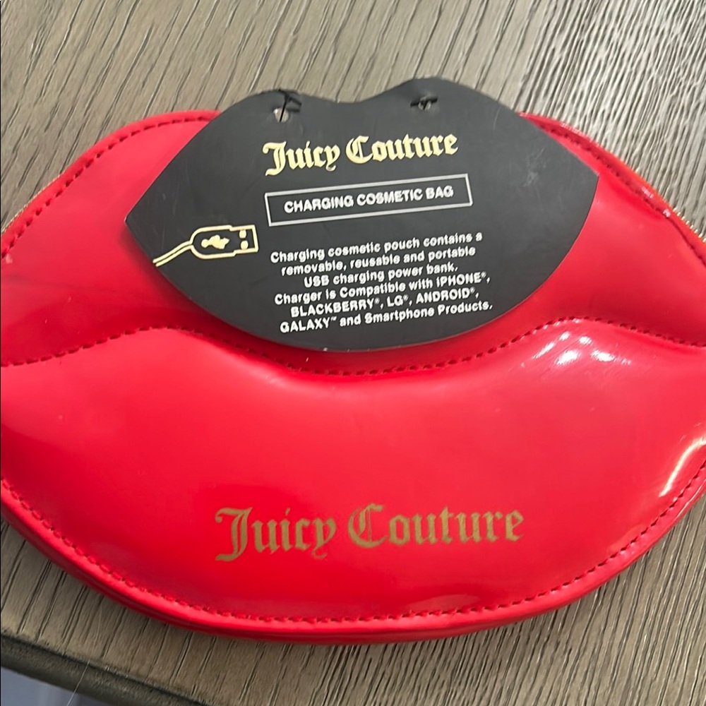 Juicy Couture Lip-Shaped Red Cosmetic Pouch
